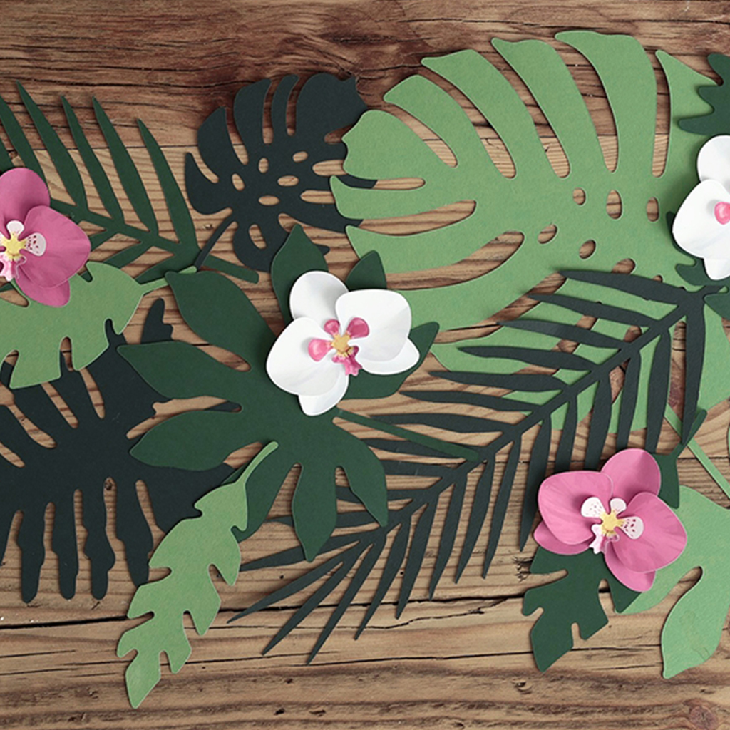 Papierblumen "Flamingos" Orchideen (6 Stück)