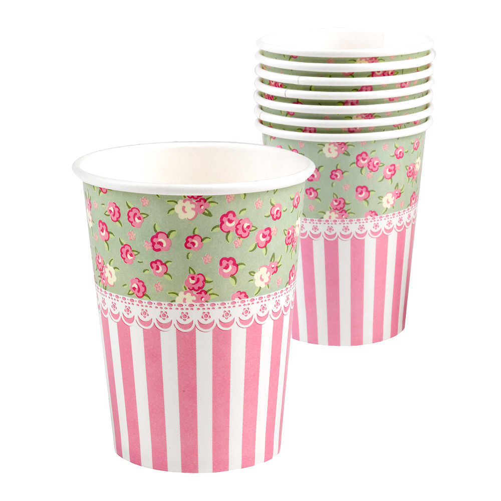 Partygeschirr "Frills & Spills" Pappbecher (8 Stück)
