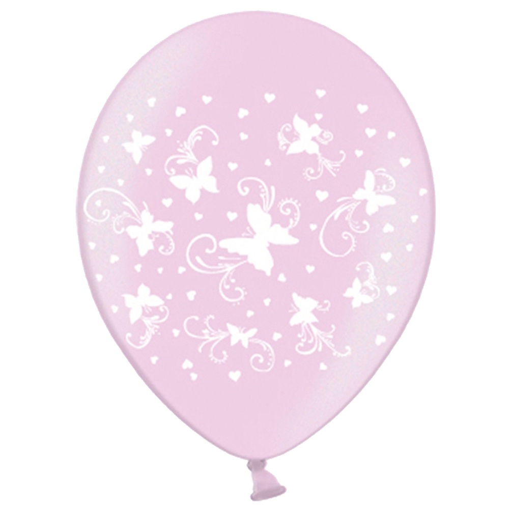 Latexballon Ø 30cm "Schmetterlinge" rosa (10 Stück)