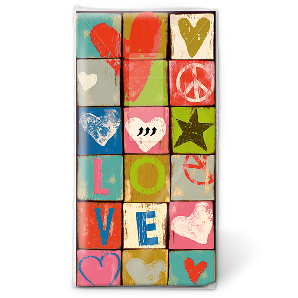 Taschentücher Love and Peace 01381 (10 Stück)