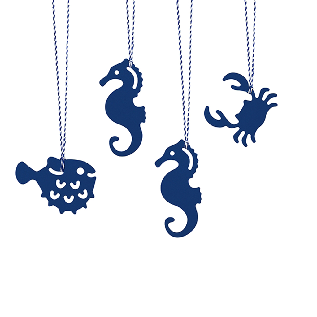 Geschenkanhänger "Sea Ahoy" Wassertiere (6 Stk.)