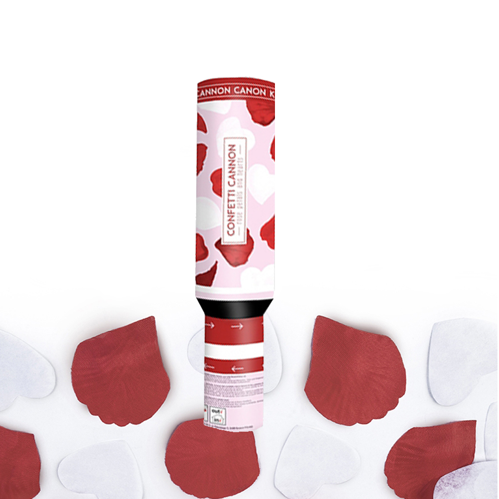 Confetti Cannon "Rosen & Herzen" 30 cm 8 Stück