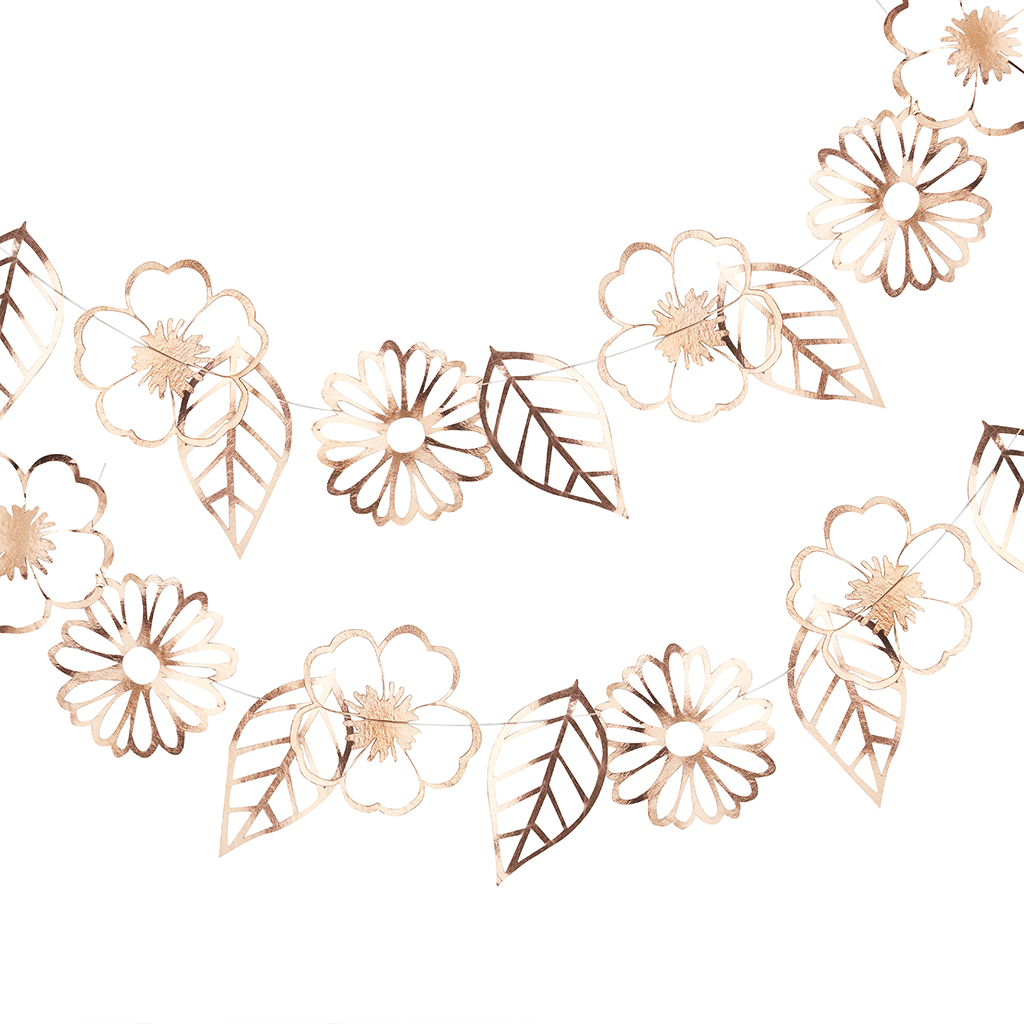 Girlande roségold floral "Ditsy Floral" 3 m