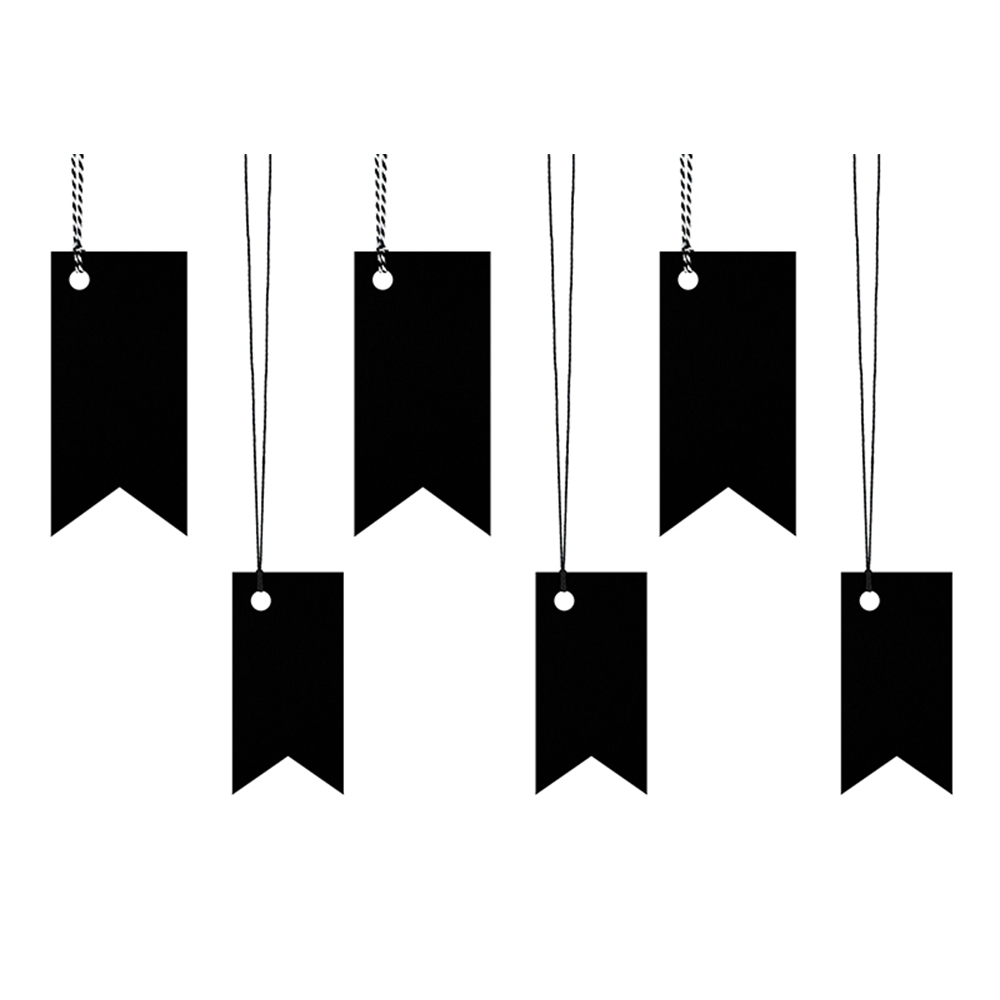 Geschenkanhänger "Woodland" (6 Stk.) schwarz