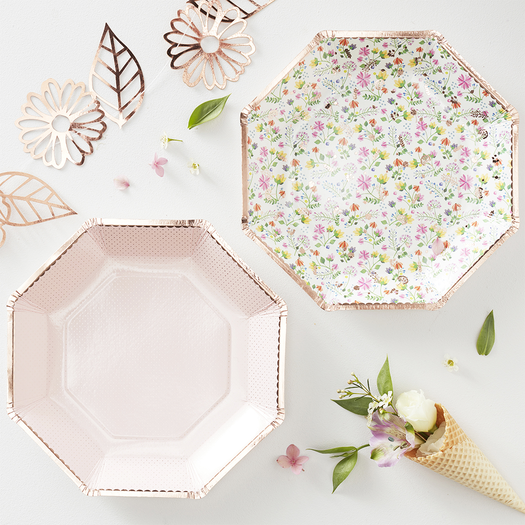 Partygeschirr "Ditsy Floral" Teller (8 Stück)