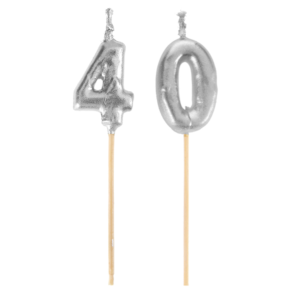 Zahlenkerzen "Jubiläum" silber Zahl 50