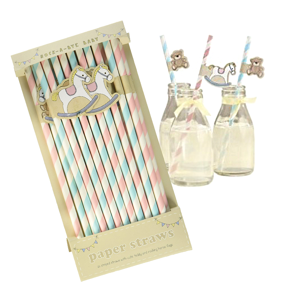 Partygeschirr "Rock A Bye Baby" Strohhalme (25 Stück)