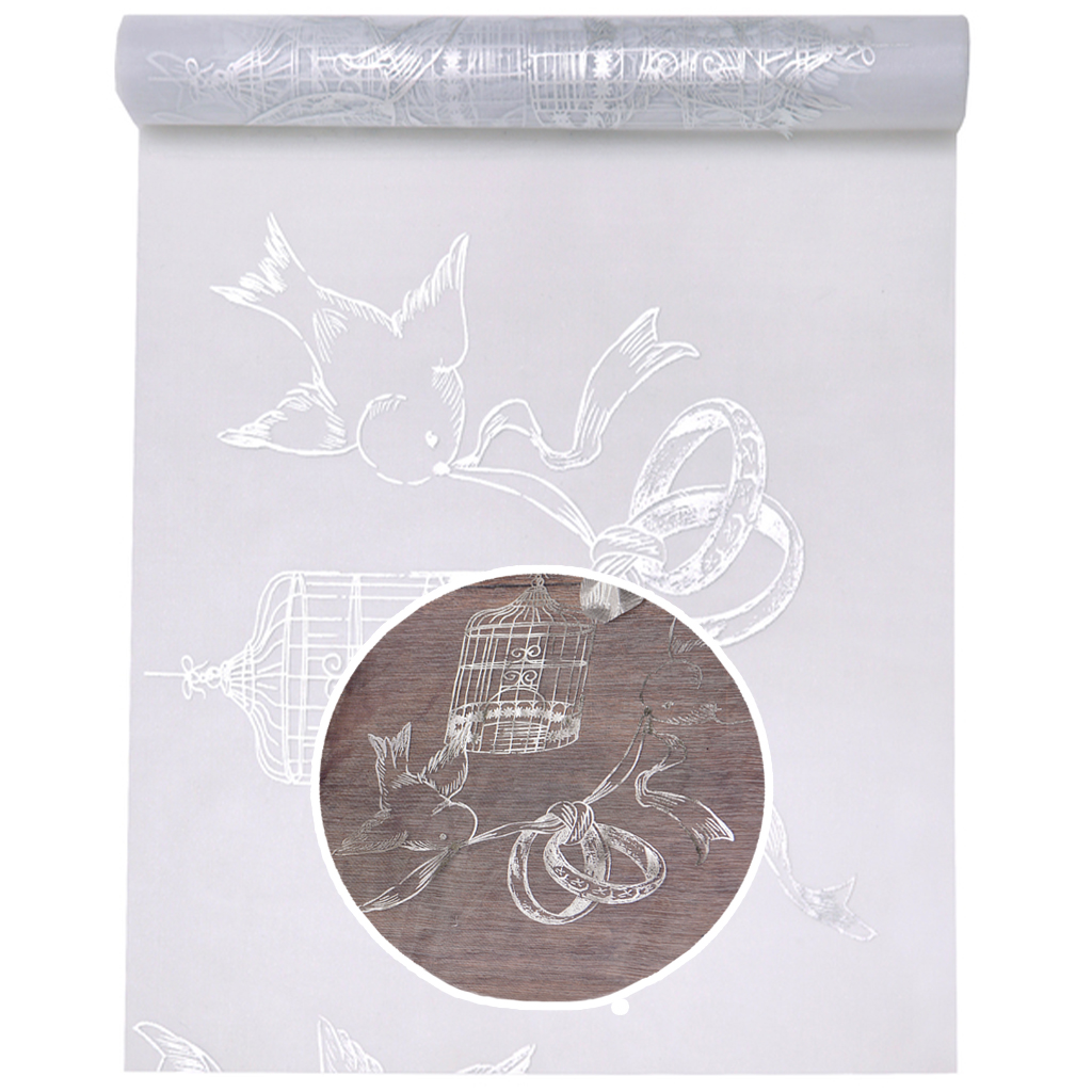 Tischläufer "Trauringe" 30 cm x 5 m ABVERKAUF