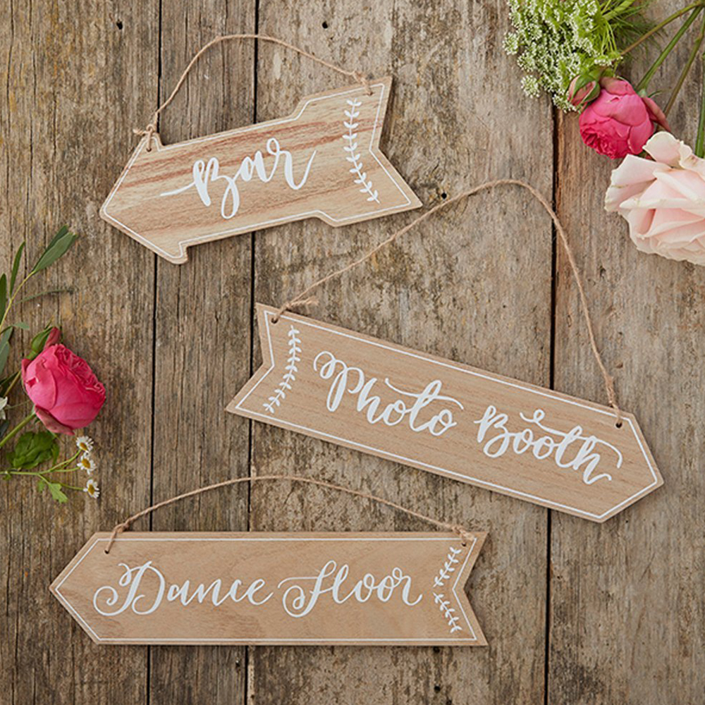 Schilder Wegweiser "Boho" (3 Stück)