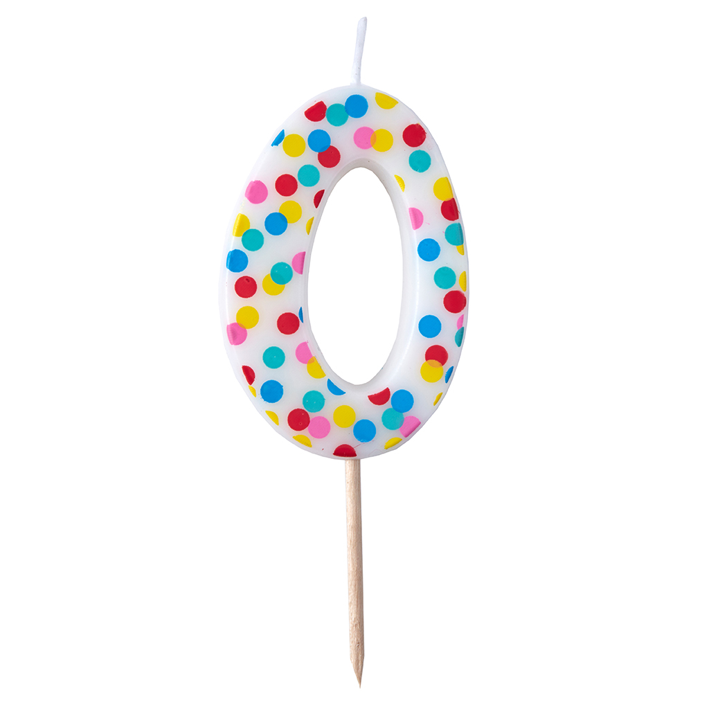 Zahlenkerzen "Pick & Mix" Zahl "4" bunt 3,7 x 9 cm