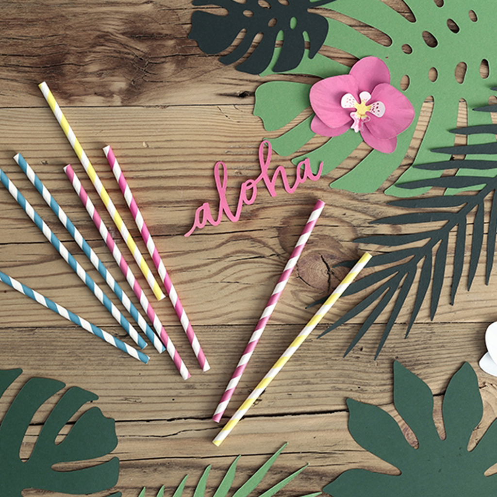 Tischdekoration "Flamingos" Blätter (21 Stück)