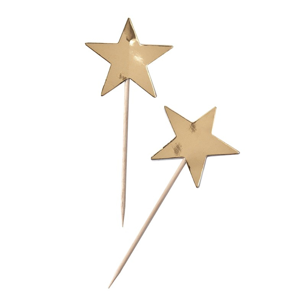 Canapé Picks "Gold Metallic Star" Stern (10 Stück) ABVERKAUF
