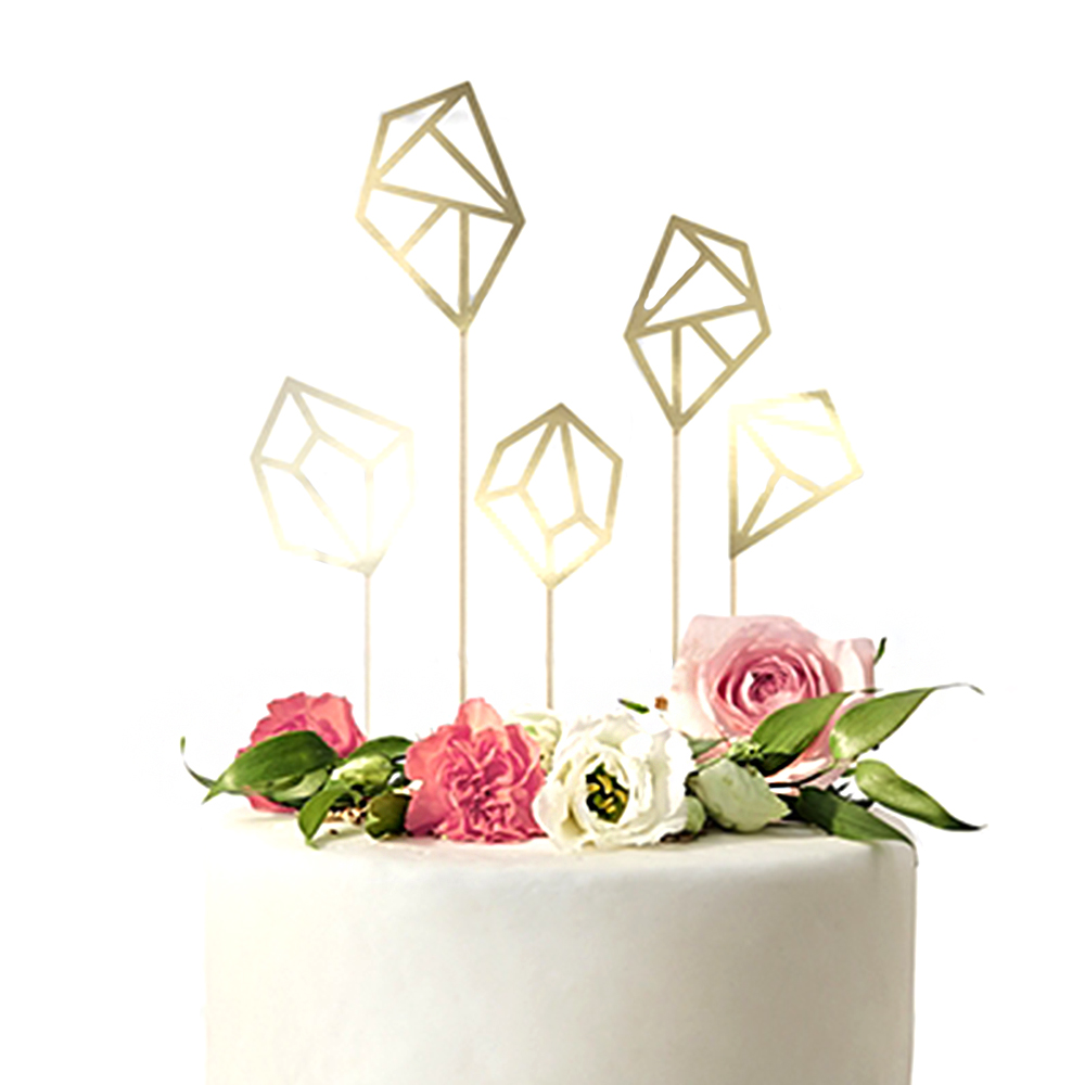 Tortendekoration "Kristalle" 5 Stück