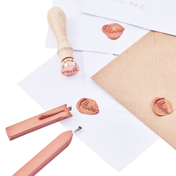 Wachssiegel + Stempel "Love"