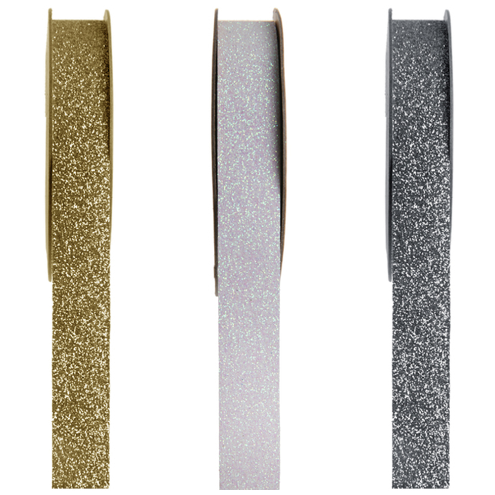 Dekoband klebend "Glitter" 15 mm x 5 m gold