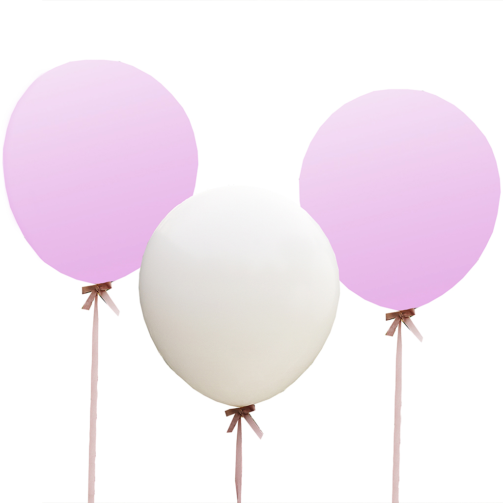 Ballon XXL "Vintage Affair" Ø 90 cm rosa/weiß
