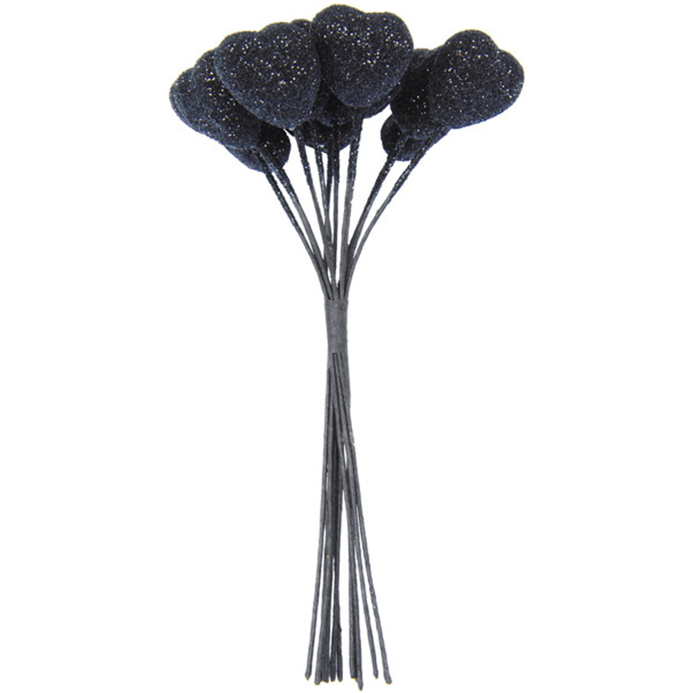 Dekoherzen Bund "Glitter" (12 Stück) grün