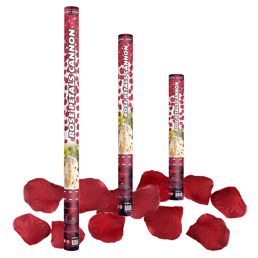 Confetti Cannon "Rosenblätter" rot 40,60,80 cm ABVERKAUF