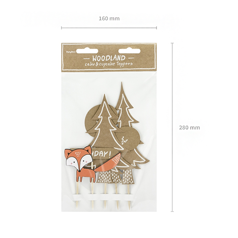 Tortendekoration Wald "Woodland" (5 Stück)