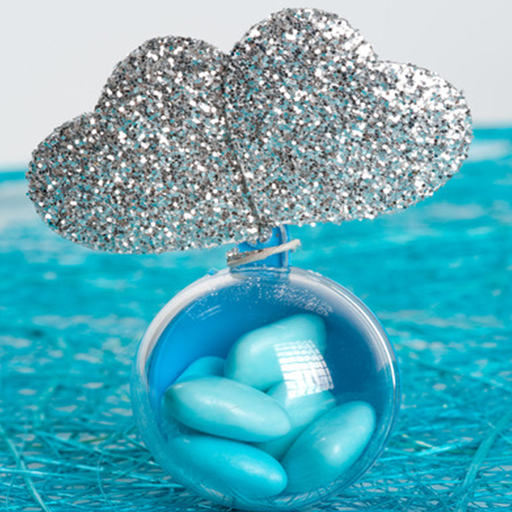 Glitterherzen Bund (12 Stück) weiß SALE