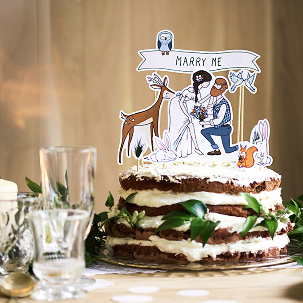 Tortendekoration "Marry Me" 10 Stück