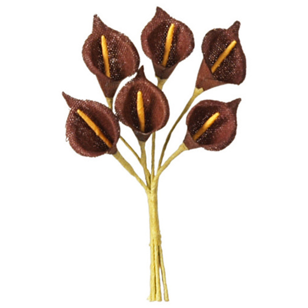Dekoblüten Calla 7 cm (24 Stück)-braun