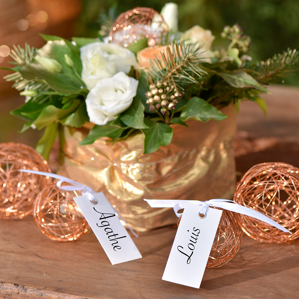 Namenskarte m. Band 3 x 7 cm (12 Stück)