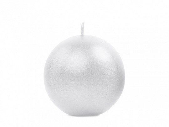 10 Stück Kugelkerzen in Perlenfarbe 6 cm