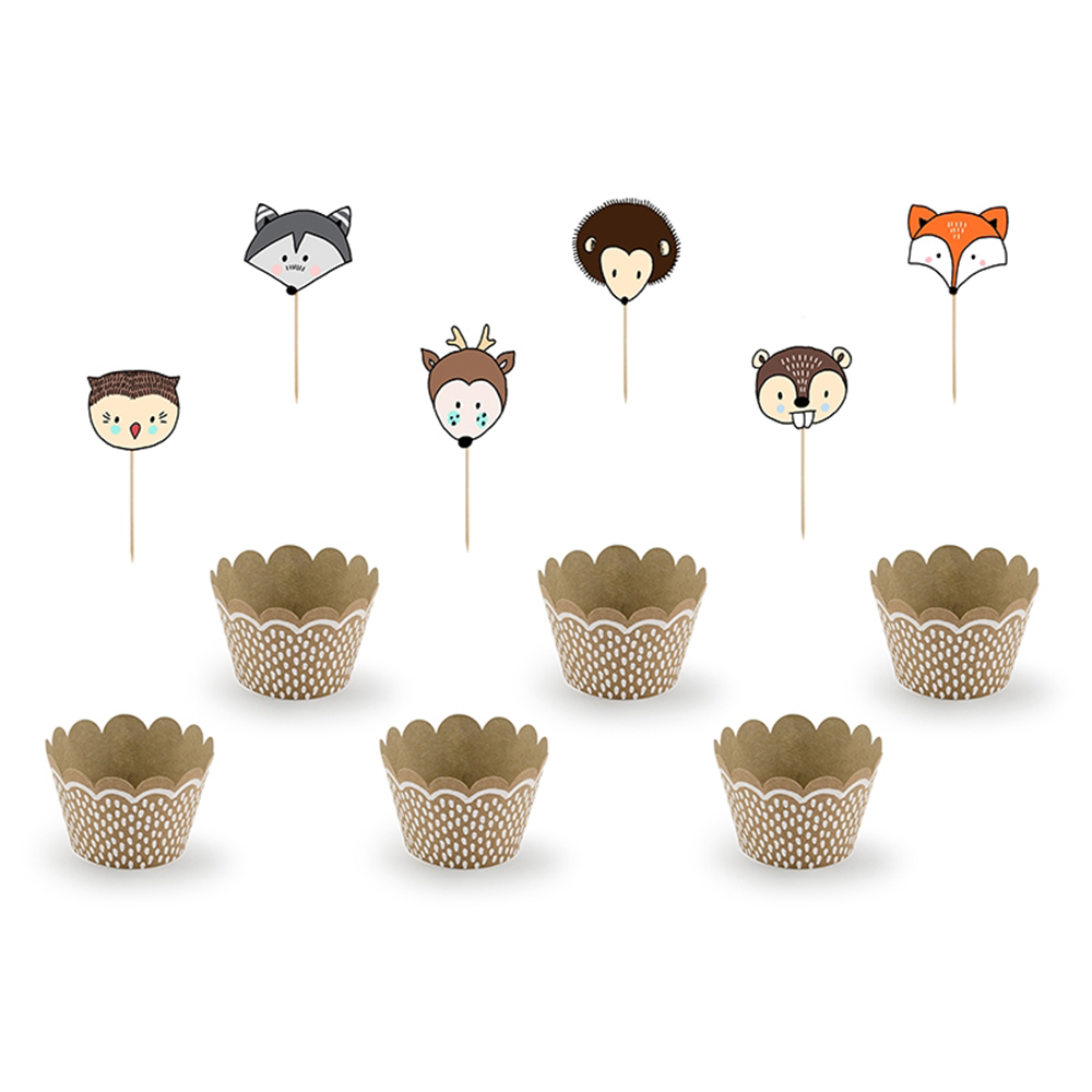 Cupcake-Deko-Set "Woodland" (12 tlg.)