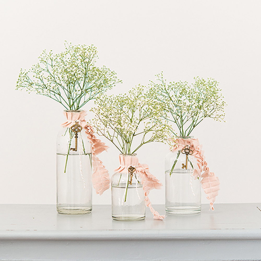 Vase Set "Retro" (6 Stück) -weiß