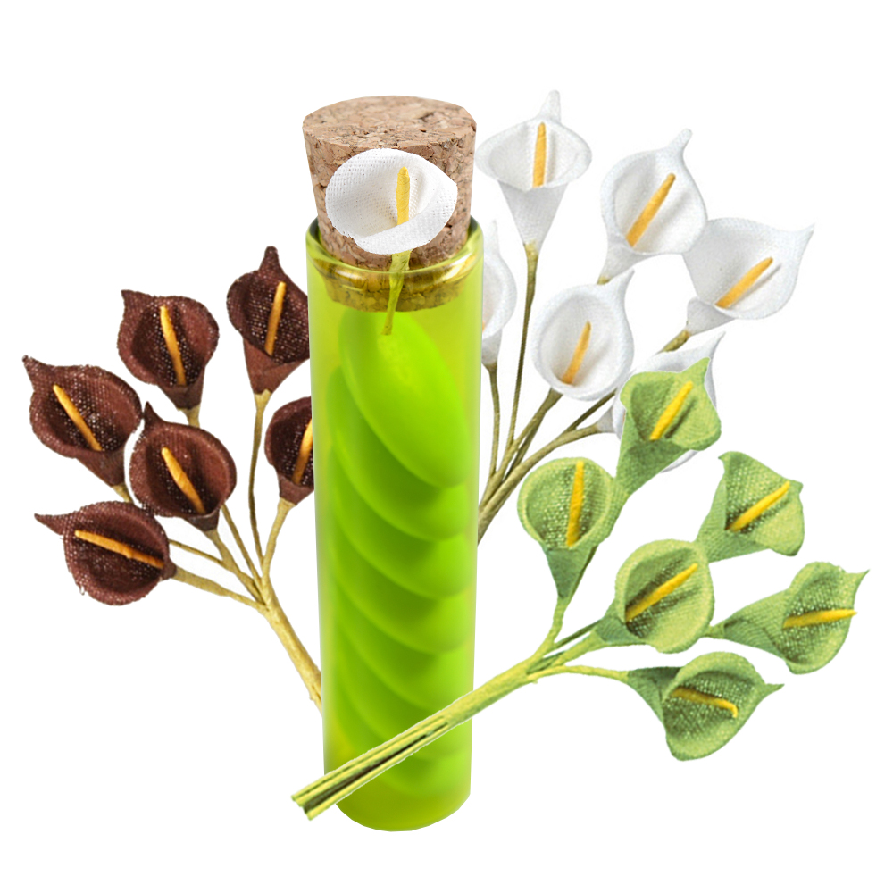 Dekoblüten Calla 7 cm (24 Stück)-braun