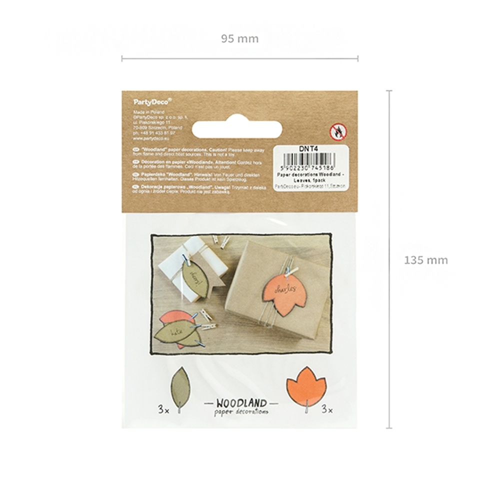 Papierdekoration Blätter "Woodland" (6 Stück) ABVERKAUF