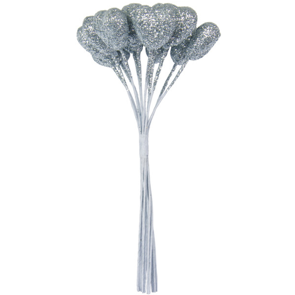 Dekoherzen Bund "Glitter" (12 Stück) grün