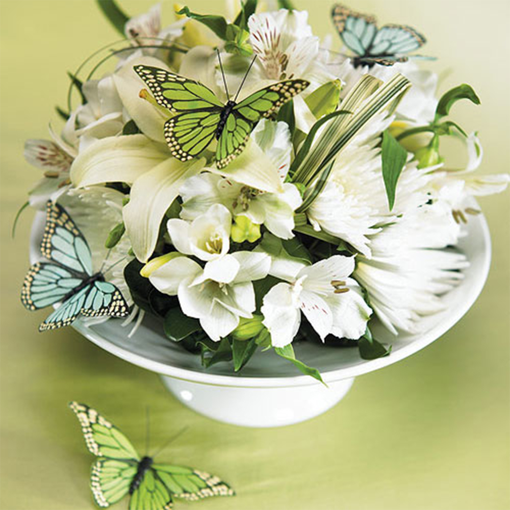 Schmetterlinge "Pastel" 10 x 5 cm grün12 Stück