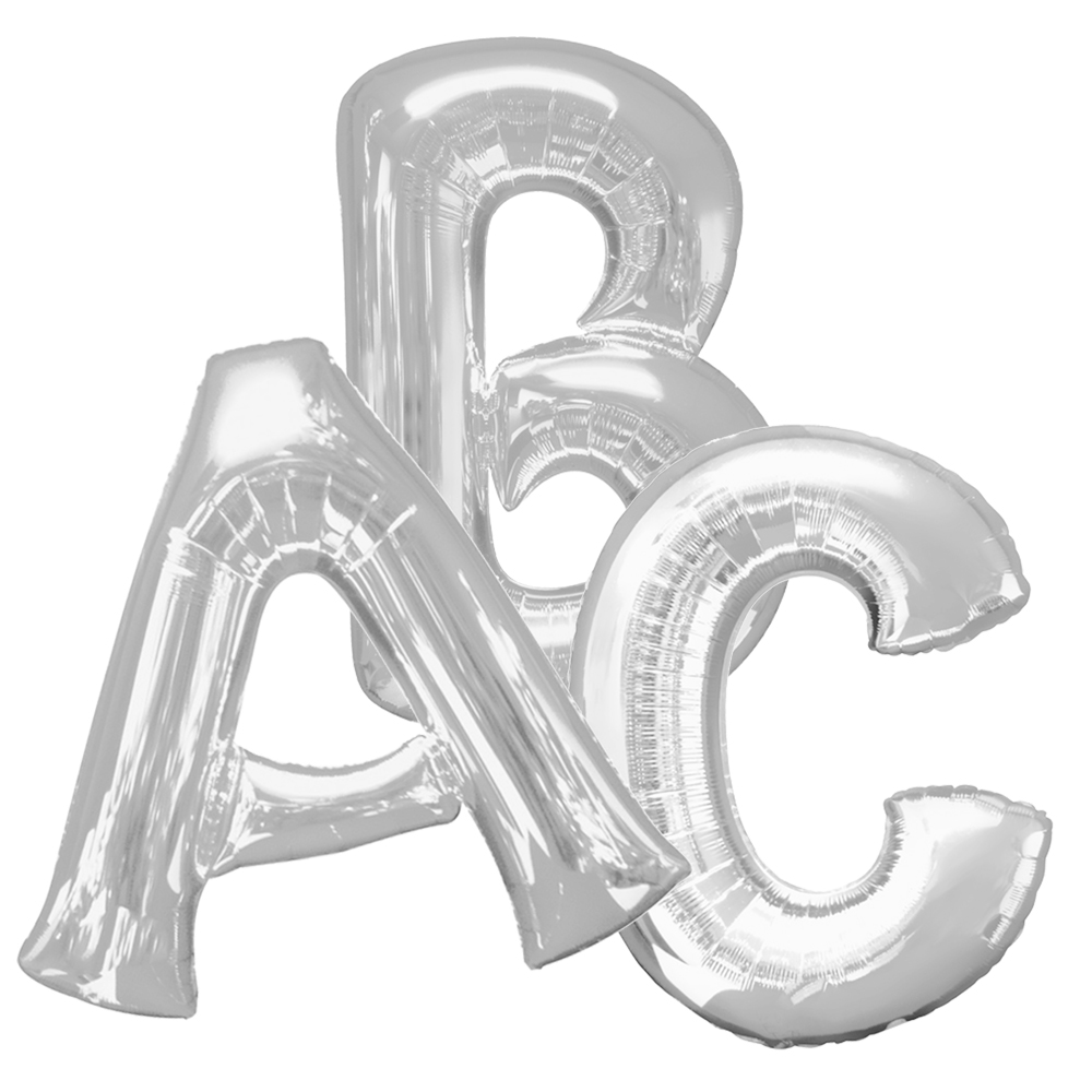 Folienballon Buchstabe "N" silber 40 cm