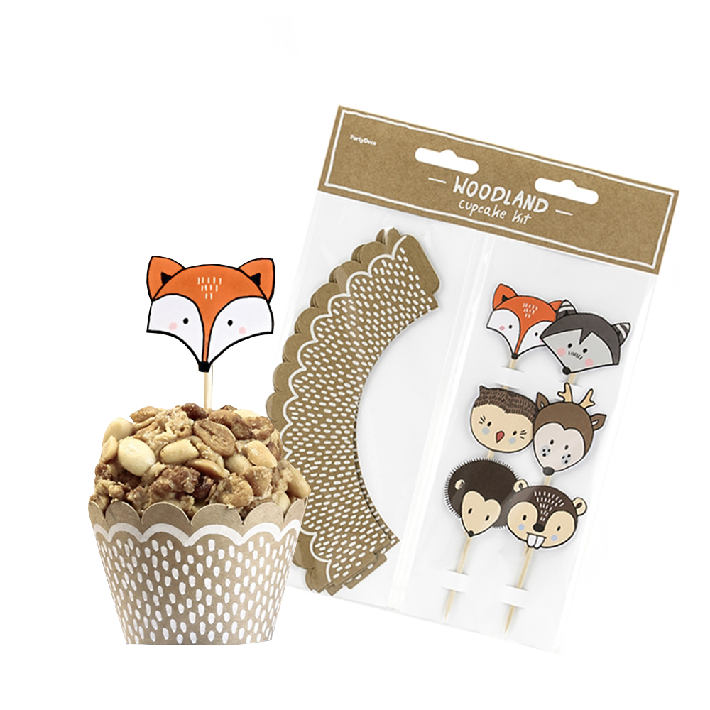 Cupcake-Deko-Set "Woodland" (12 tlg.)