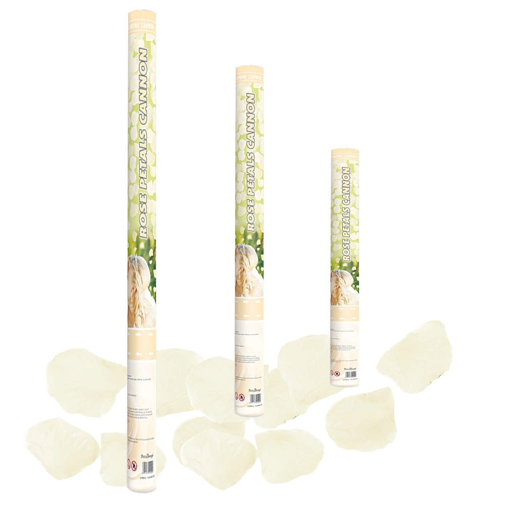 Confetti Cannon "Rosenblätter" 80 cm ivory