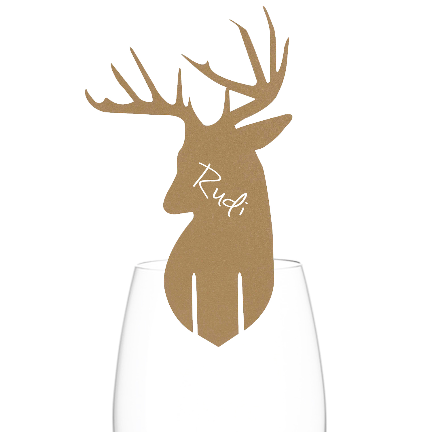 Glasdekoration "Winter Wonderland" Hirsch (10 Stk) ABVERKAUF