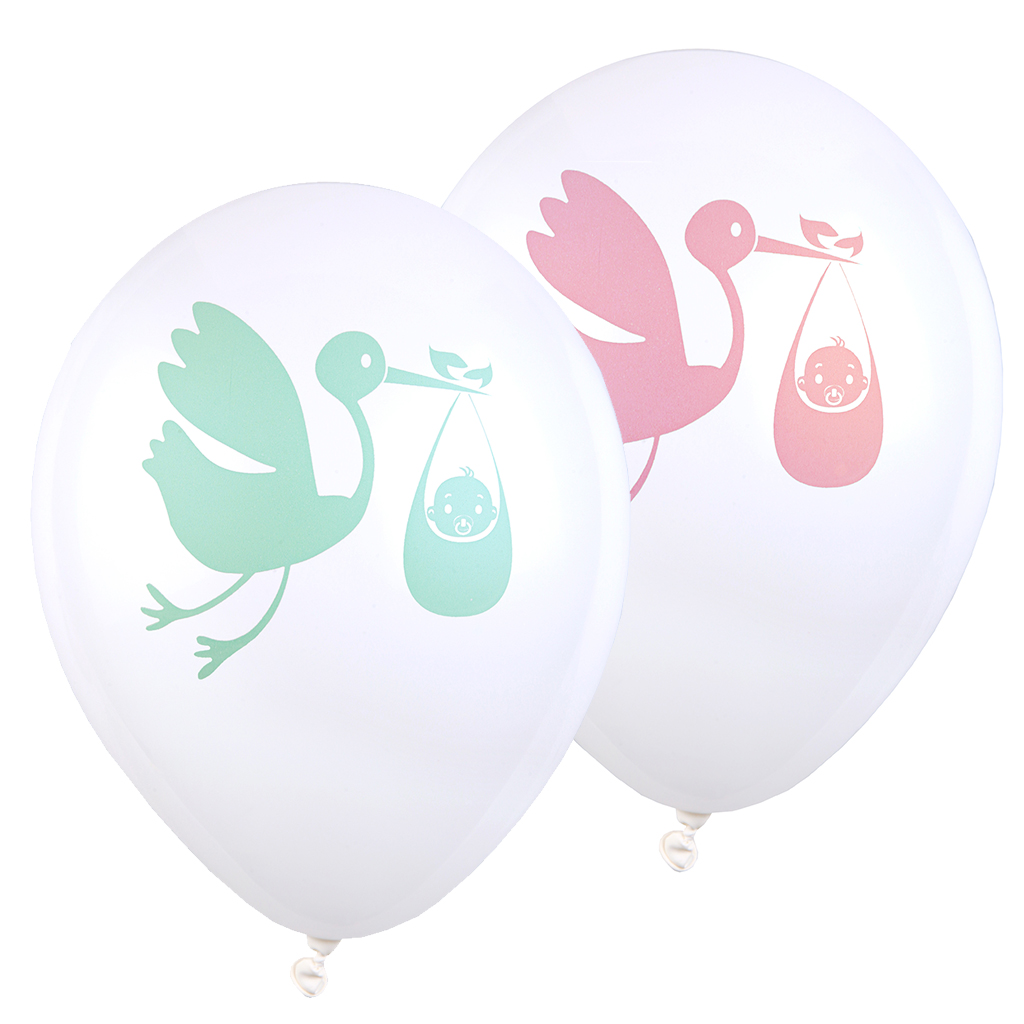 Luftballons "Edle Babyparty" (8 Stück) Mintgrün