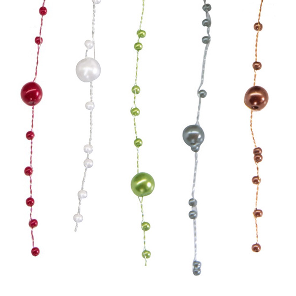 Dekoband Perlen 8 mm x 5 m-fuchsia