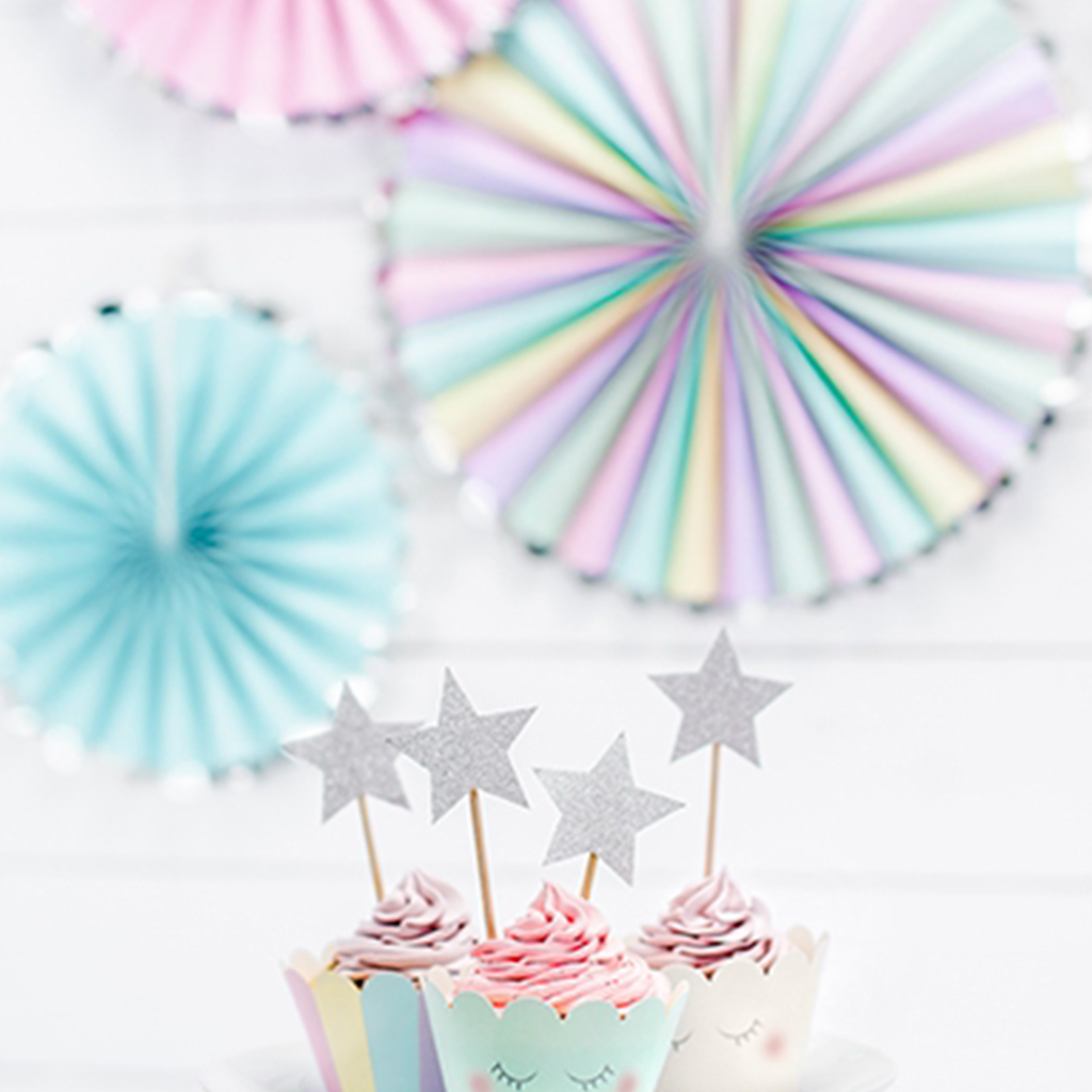 Fächer Rosetten "Unicorn" Ø 21, 25, 30 cm (3 Stück)