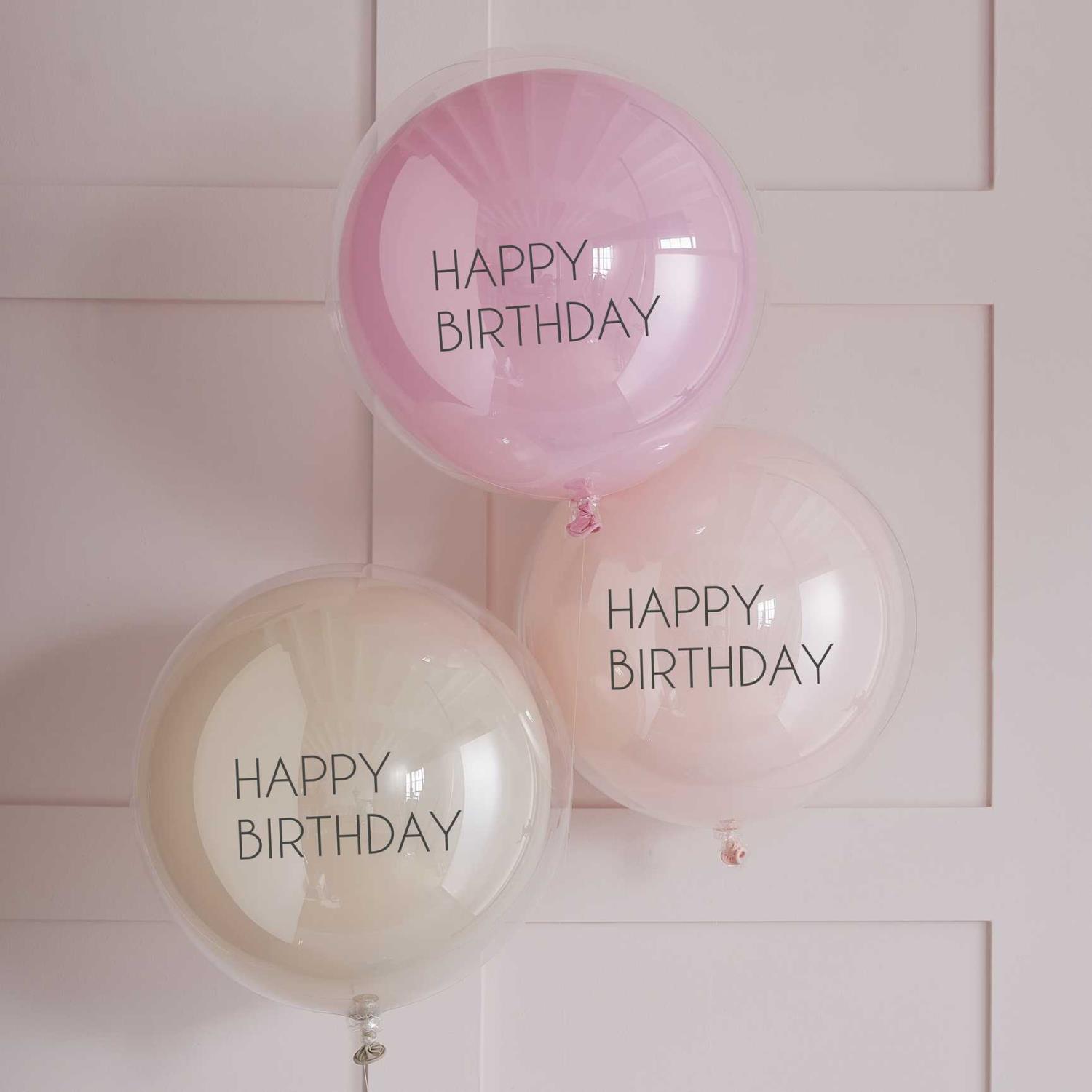 Latexballons Happy Birthday 3er Pack doppelwandig