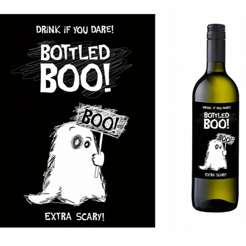 Flaschen Label Halloween "Bottled BOO!" (10 Stück) ABVERKAUF