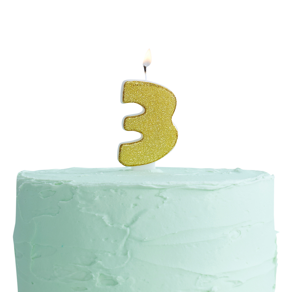 Zahlenkerzen "Pick & Mix" Zahl "7" gold 6 cm