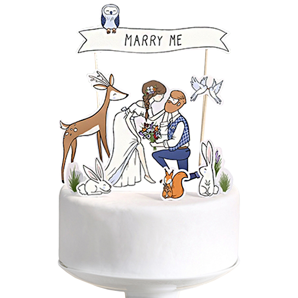 Tortendekoration "Marry Me" 10 Stück