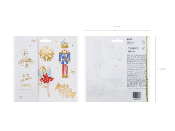 Geschenkanhänger Weihnachten Nussknacker 12 Stk.