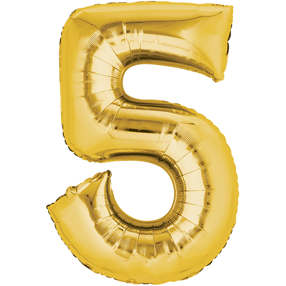 Folienballon Zahl "0-9" gold 40 cm Zahl 0