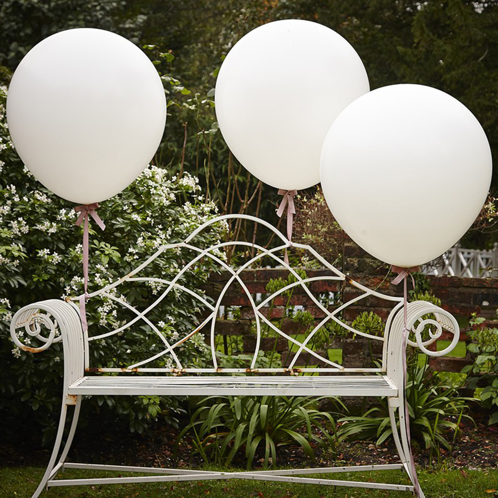 Ballon XXL "Vintage Affair" Ø 90 cm (3 Stück) weiß
