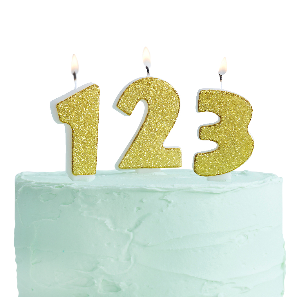 Zahlenkerzen "Pick & Mix" Zahl "7" gold 6 cm