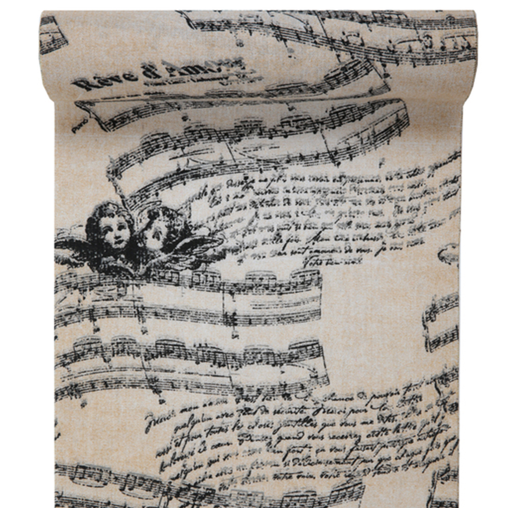 Tischläufer "Engel Musik" 28 cm x 3 m ABVERKAUF